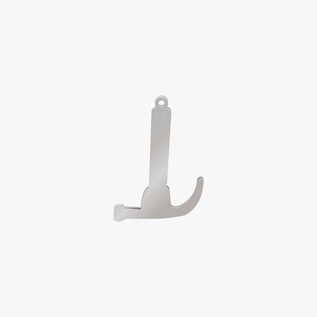 DIJE ACERO MARTILLO PLATEADO 37*27MM *1MM 1 ARGOLLA