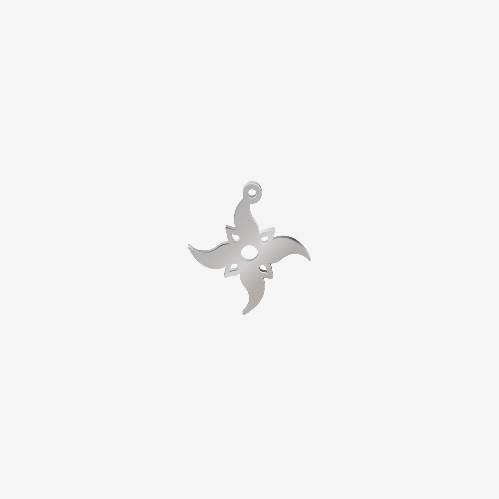 DIJE ACERO FLOR PLATEADO 19*20MM *1MM 1 ARGOLLA