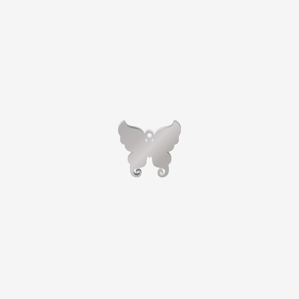DIJE ACERO MARIPOSA PLATEADO 18*20MM *1MM 1 ARGOLLA