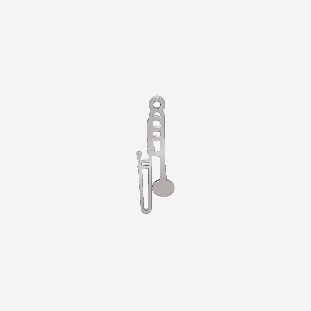 DIJE ACERO TROMBON PLATEADO 22*7MM *1MM 1 ARGOLLA