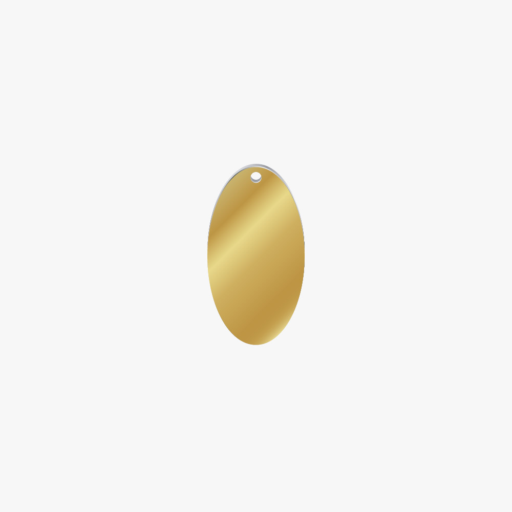 DIJE ACERO OVALADO DORADO-PLATEADO 25*14MM *2MM 1 AGUJERO