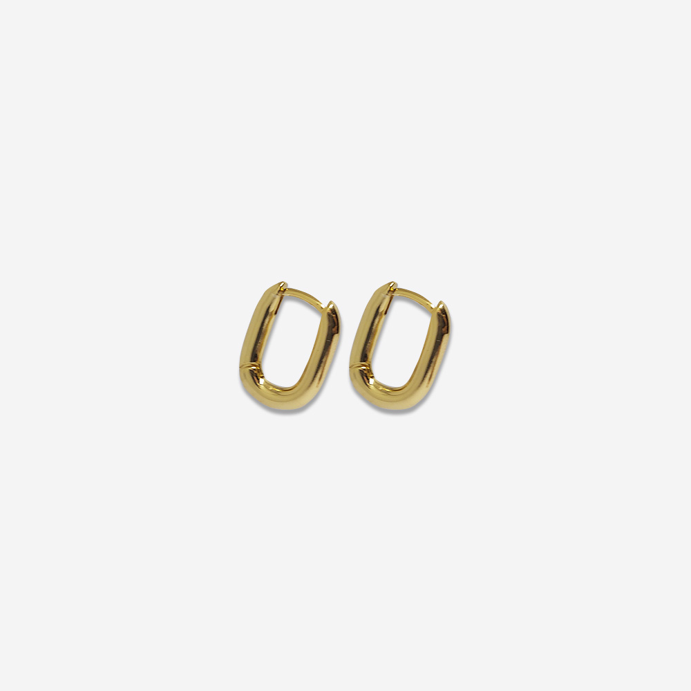 ARGOLLA OVAL HUGGIE BANO ORO DORADO 16*12MM