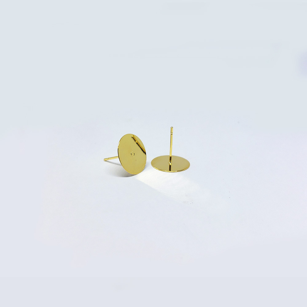 BASE PARA ARETE BANO ORO DORADO PLANA 12MM