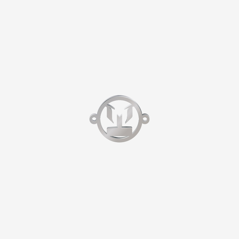 DIJE ACERO REDONDO INTER MIAMI GRABAR PLATEADO 15*19MM *1MM 2 ARGOLLA
