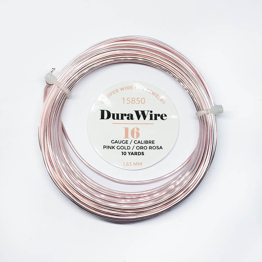 ALAMBRE DURA WIRE BAÑO ORO ROSA #16 *10 YDAS