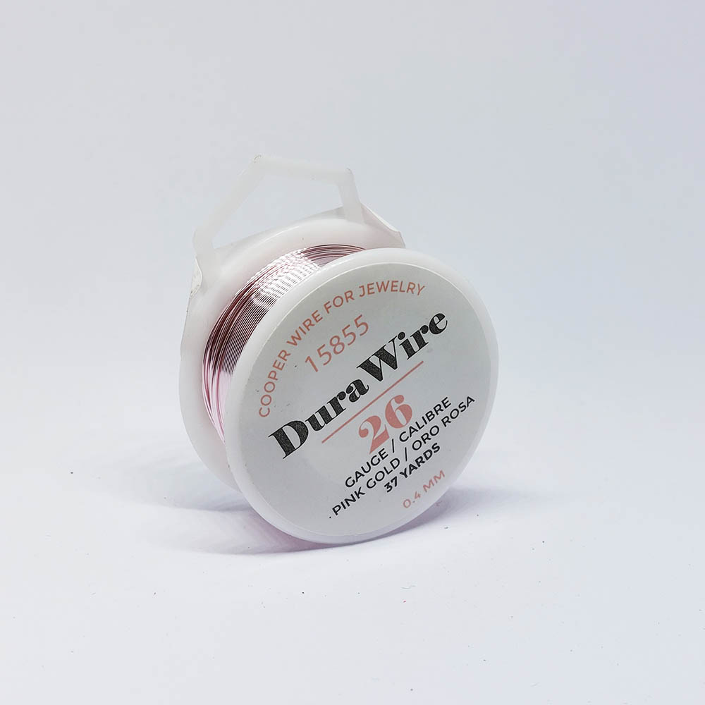 ALAMBRE DURA WIRE BAÑO ORO ROSA #26 *37 YDAS