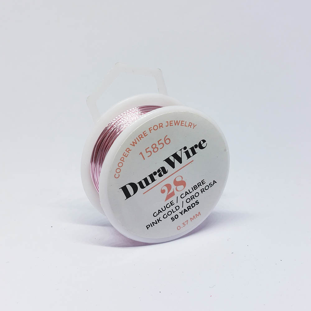 ALAMBRE DURA WIRE BAÑO ORO ROSA #28 *50 YDAS