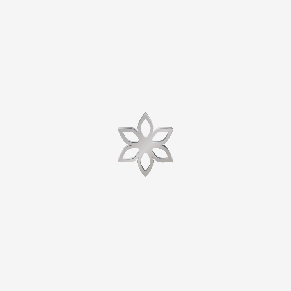 DIJE ACERO FLOR PLATEADO 14*13MM *1MM