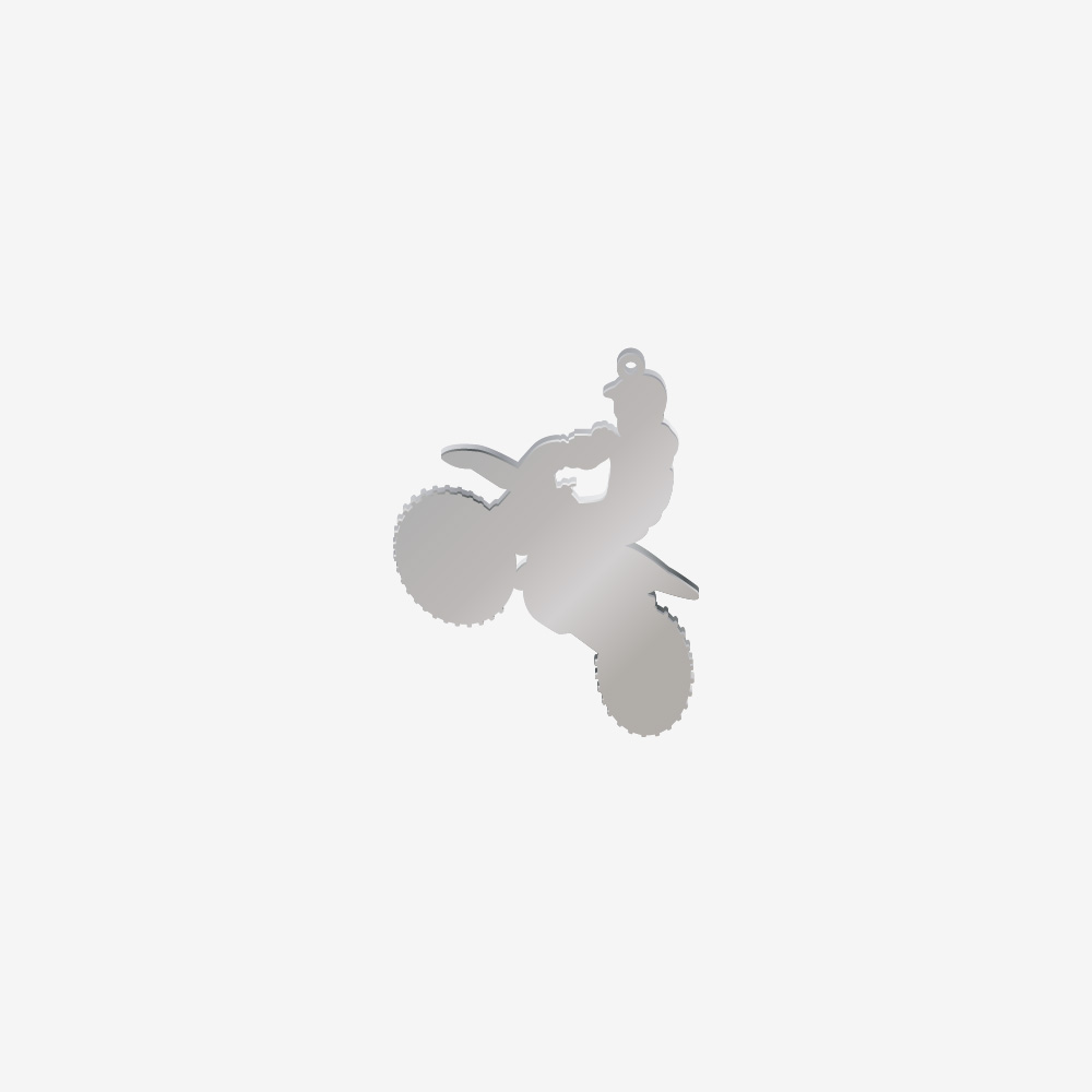 DIJE ACERO MOTOCICLISTA PLATEADO 36*38MM *1MM 1 ARGOLLA