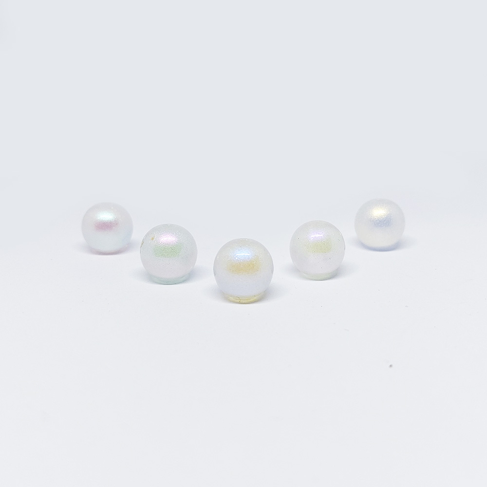ACRILICO BOLA TRANSPARENTE NACARADO 15MM 1 HUECO