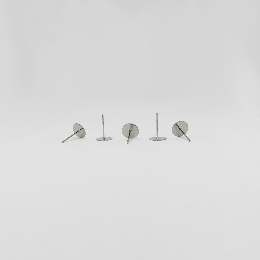 BASE PARA ARETE ACERO INOXIDABLE PLATEADO PLANA 8MM
