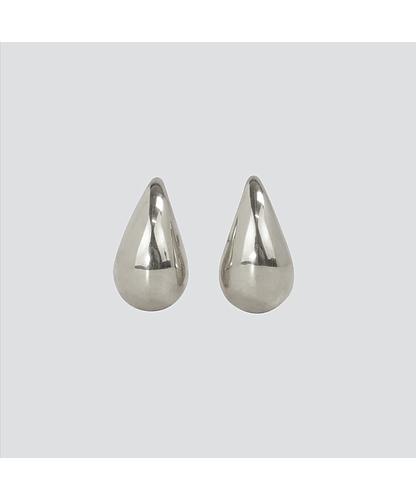 PAR ARETE ACRILICO GOTA METALIZADO PLATEADO 31*17MM