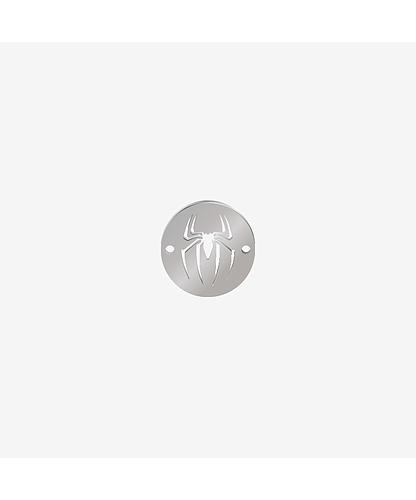 DIJE ACERO CIRCULO ARANA PLATEADO 15MM *1MM 2 HUECOS