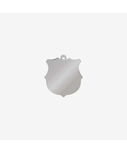 DIJE ACERO ESCUDO BARCELONA PLATEADO 21*19MM *1MM 1 ARGOLLA