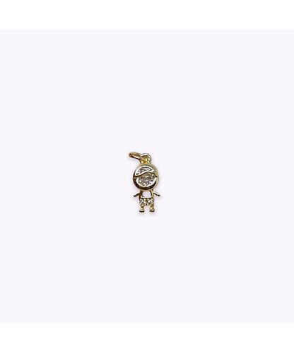 DIJE NINO BAÑO DE ORO DORADO CON CIRCONITA 12*5MM