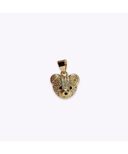 DIJE OSO BANO ORO DORADO CON CIRCONITA 12*12MM