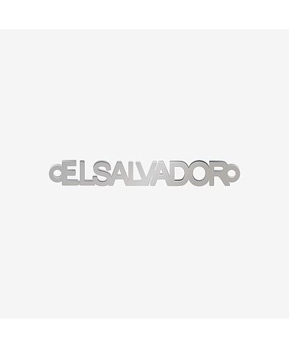DIJE ACERO EL SALVADOR PLATEADO 4*34MM *1MM 2 ARGOLLAS