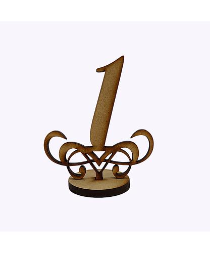 DECORACION NUMERO CON BASE MDF 7.5*6.2CM *4MM