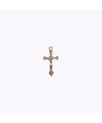 DIJE CRUZ CRISTO BANO DE ORO DORADO 30*17MM