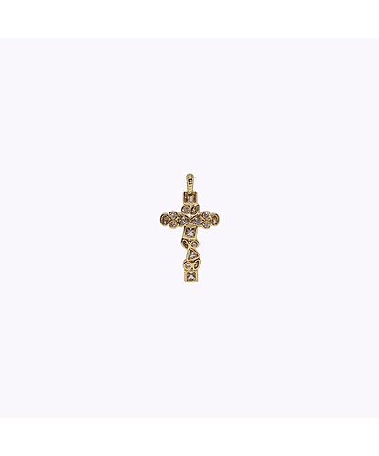 DIJE CRUZ BANO ORO DORADO CON CIRCONITA 33*18MM