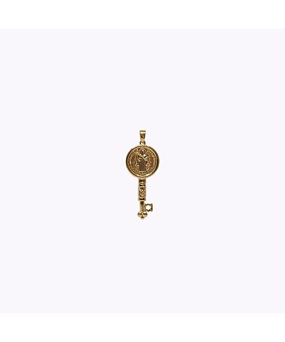 DIJE LLAVE SAN BENITO BANO ORO DORADO 36*15MM