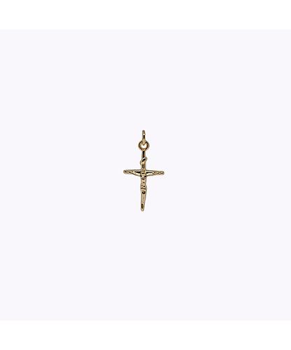 DIJE CRUCIFIJO BANO ORO DORADO 23*13MM