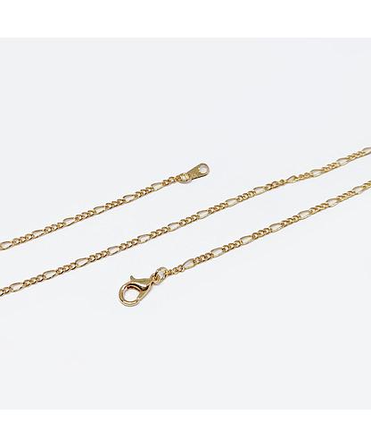 CADENA ESLABON INTERCALADO BANO ORO DORADO 2MM *60CM