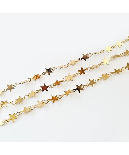 CADENA ESLABON ESTRELLA BANO ORO DORADO 6MM