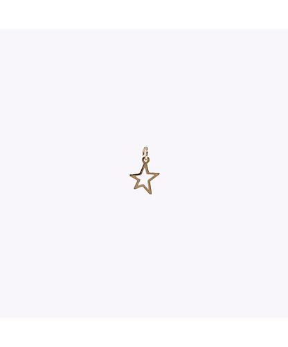DIJE SILUETA ESTRELLA BANO DE ORO DORADO 15*12MM