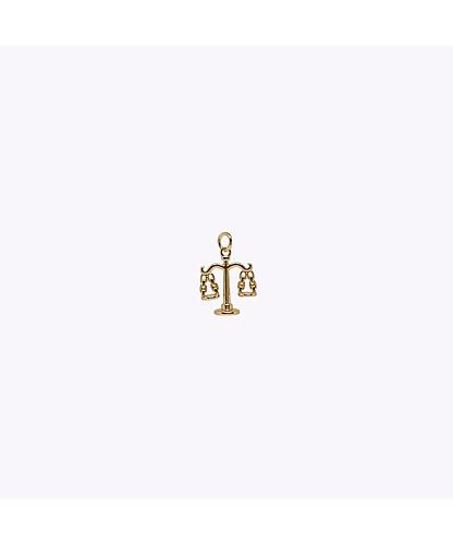 DIJE BALANZA DE LA JUSTICIA BANO DE ORO DORADO 18*13MM