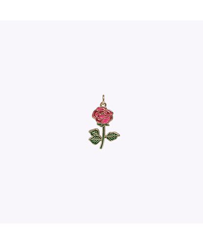 DIJE ROSA BANO DE ORO DORADO 23*15MM