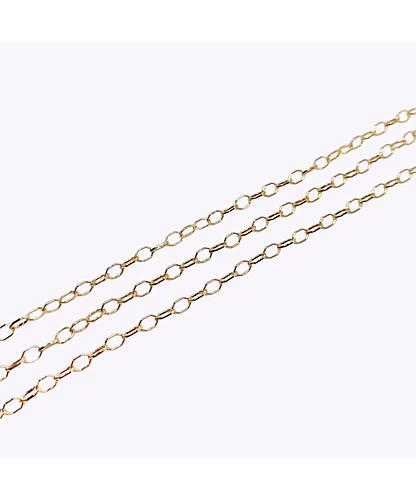 CADENA ESLABON HEXAGONAL BANO DE ORO DORADO 4*6MM