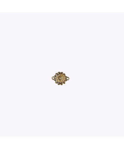 DIJE FLOR 2 ARGOLLAS BANO DE ORO DORADO 11*14MM