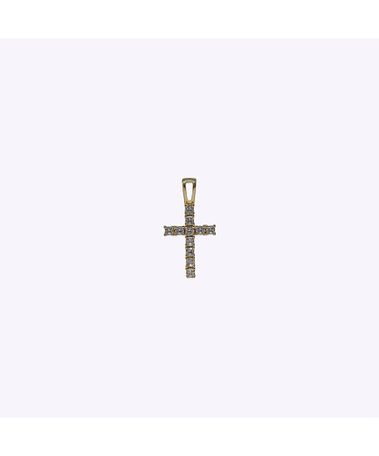 DIJE CRUZ BANO DE ORO DORADO CON CIRCONITA 28*14MM