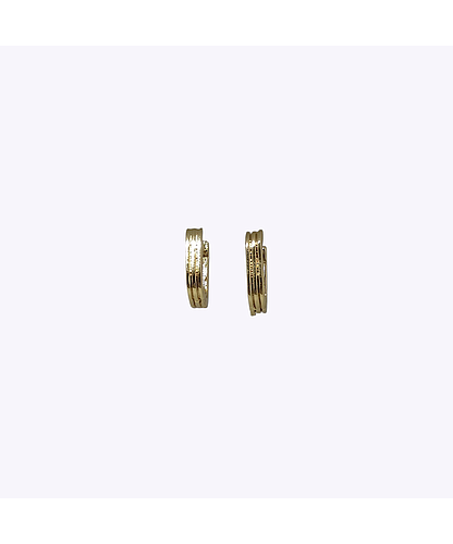 ARGOLLA HUGGIE RECTANGULAR BANO ORO DORADO 13*10MM