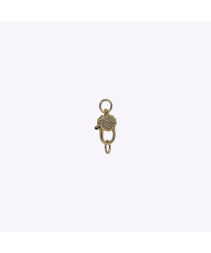 BROCHE PERICO BANO ORO DORADO CON CIRCONITA 15*10MM