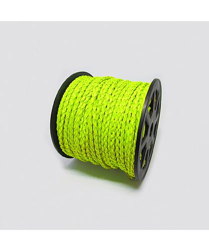 CUERO TRENZADO 3MM ROLLO*100 AMARILLO NEON