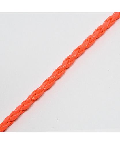 CUERO TRENZADO 3MM NARANJA NEON