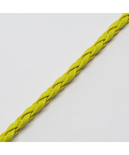 CUERO TRENZADO 3MM AMARILLO