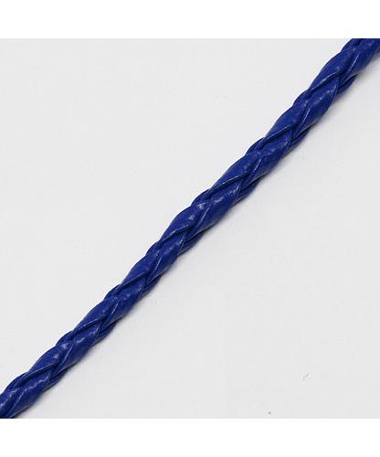 CUERO TRENZADO 3MM AZUL