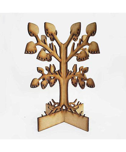 EXHIBIDOR ARETE MADERA 3MM ARBOL GRANDE 2 PCS