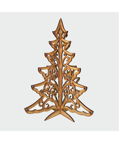 EXHIBIDOR MADERA 3MM ARBOL NAVIDAD 35CM