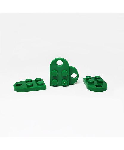 PAR DIJE LEGO PLASTICO VERDE 24*16MM