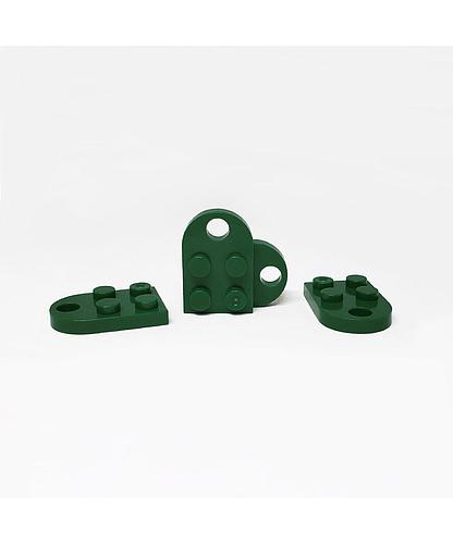 PAR DIJE LEGO PLASTICO VERDE OSCURO 24*16MM