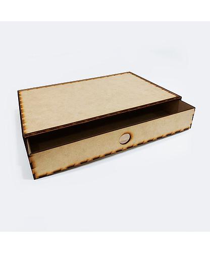 CAJA MDF DISENO 1 GAVETA 35.8*23.5*7CM *3MM