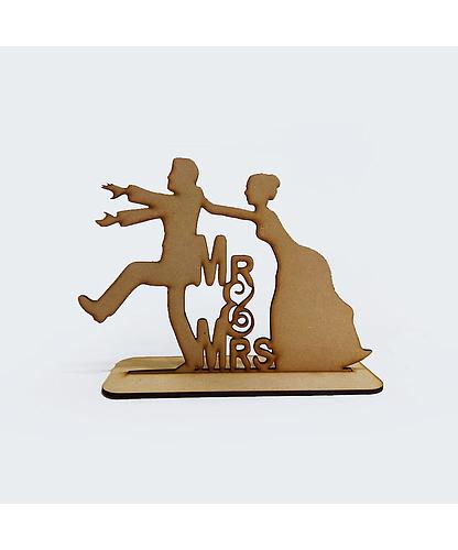 DECORACION BODA NOVIOS MR-MRS MDF 15*20.4CM *3MM