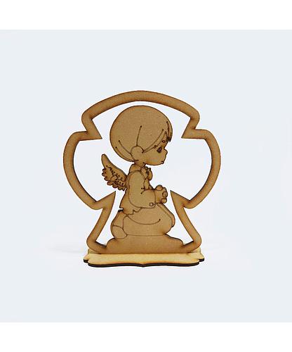 CRUZ ANGEL ORANDO MDF CON BASE 15*14CM *3MM