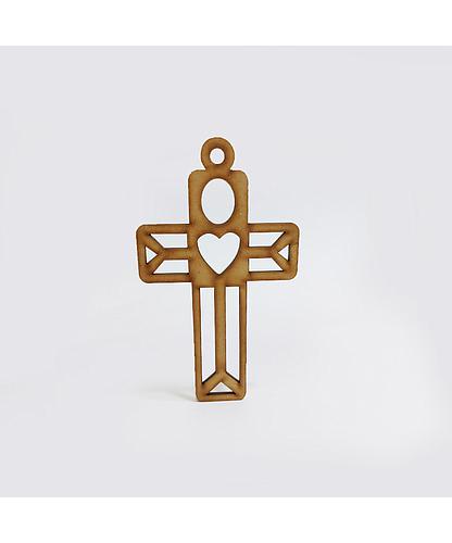 CRUZ CORAZON MDF 15*8.7CM *3MM 1 ARGOLLA