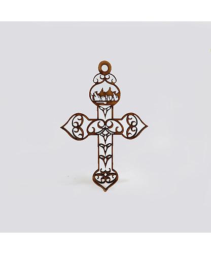 CRUZ CARIGOLEADA 1 MDF 15.8*10.5CM *3MM 1 ARGOLLA