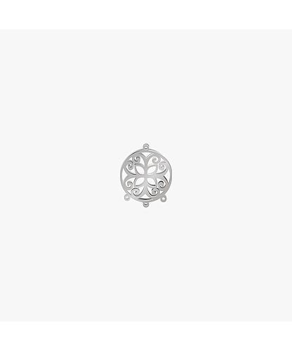 DIJE ACERO CIRCULO MARIPOSA PLATEADO 21*17MM *1MM 4 ARGOLLAS